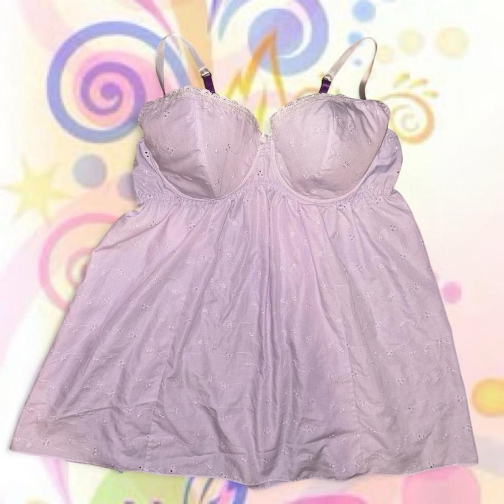 vintage y2k eyelet lace babydoll top - cacique, sz 22/24. no flaws!